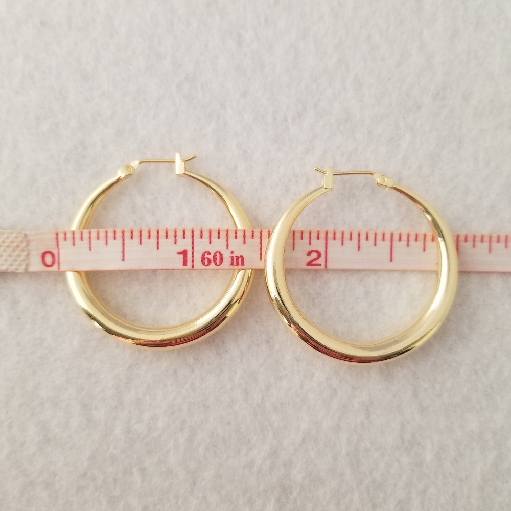18k Plated 1 1/2" Hoops - Picture 4 of 5